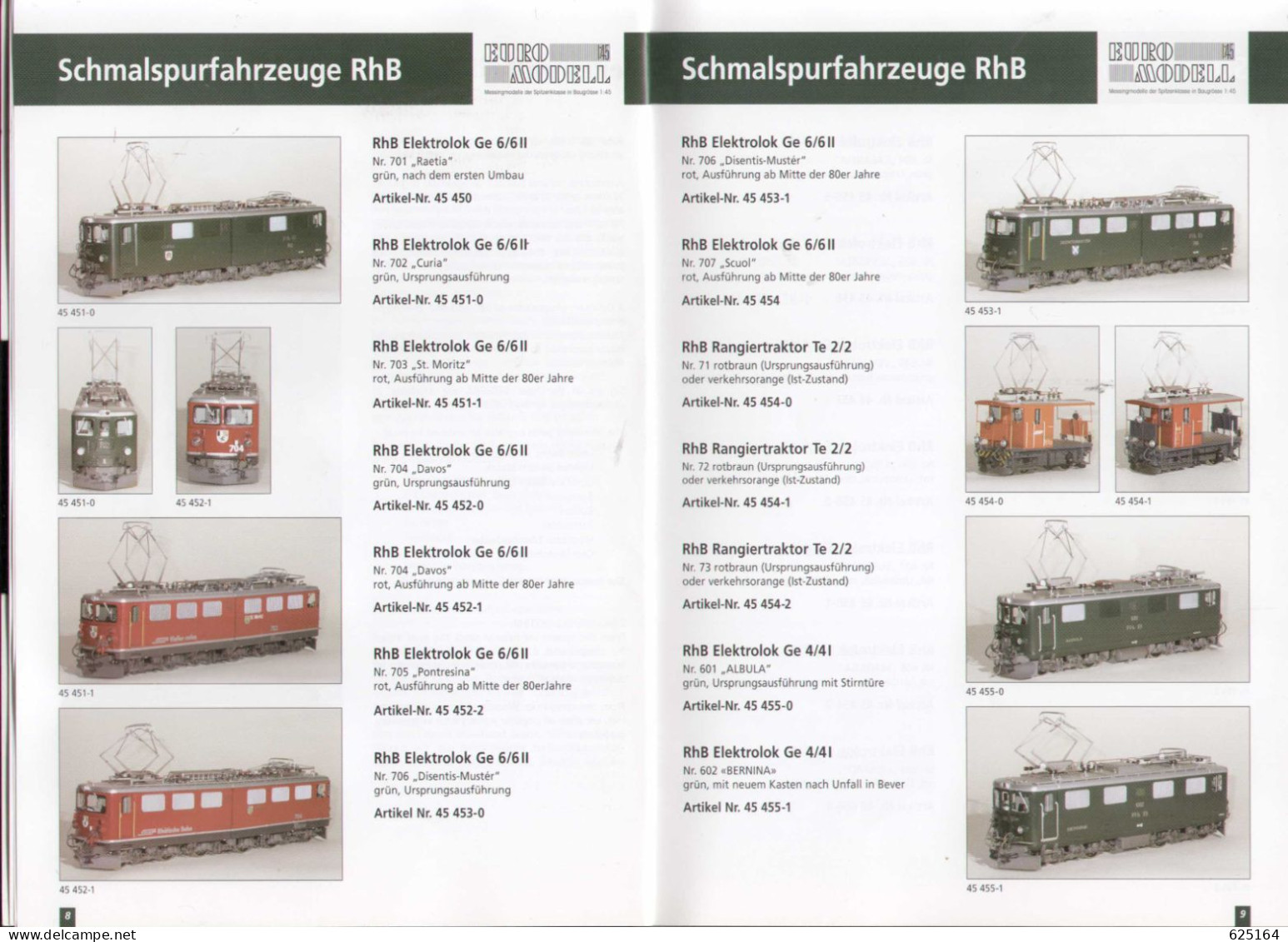Catalogue MODEL RAIL AG 2010 S EURO MODELL Baugrosse 1: 45 - Messingmodelle - German
