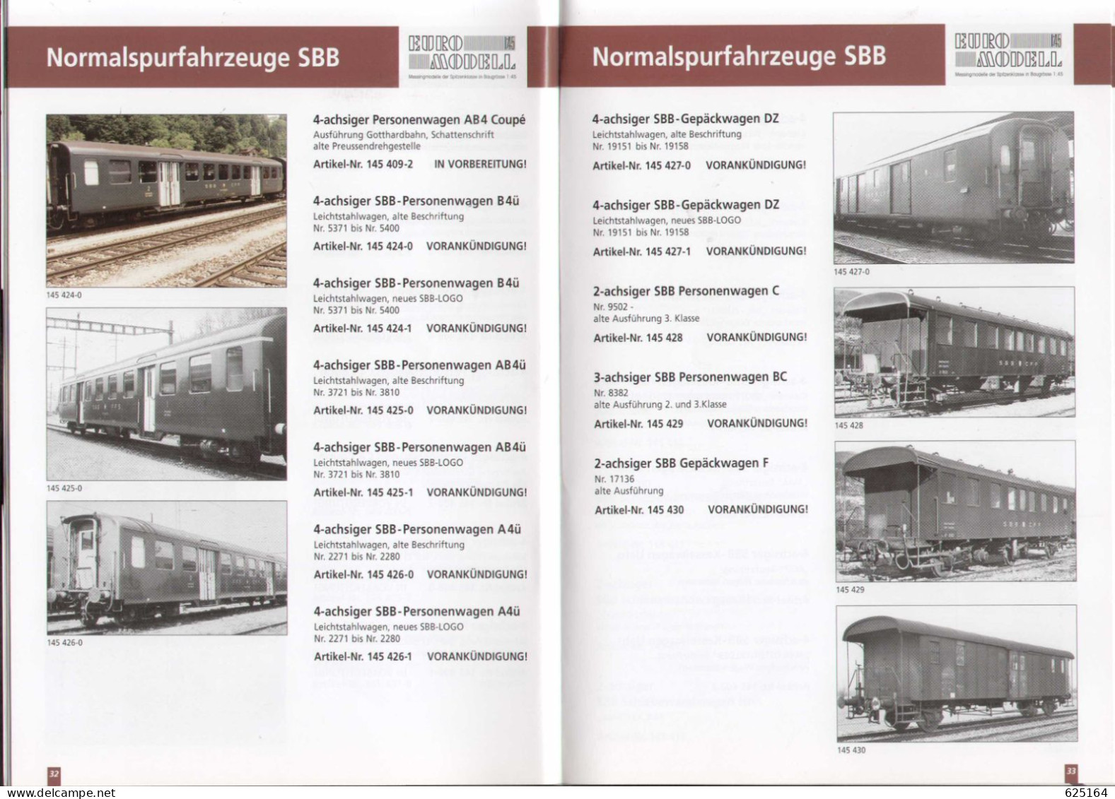 Catalogue MODEL RAIL AG 2010 S EURO MODELL Baugrosse 1: 45 - Messingmodelle - German