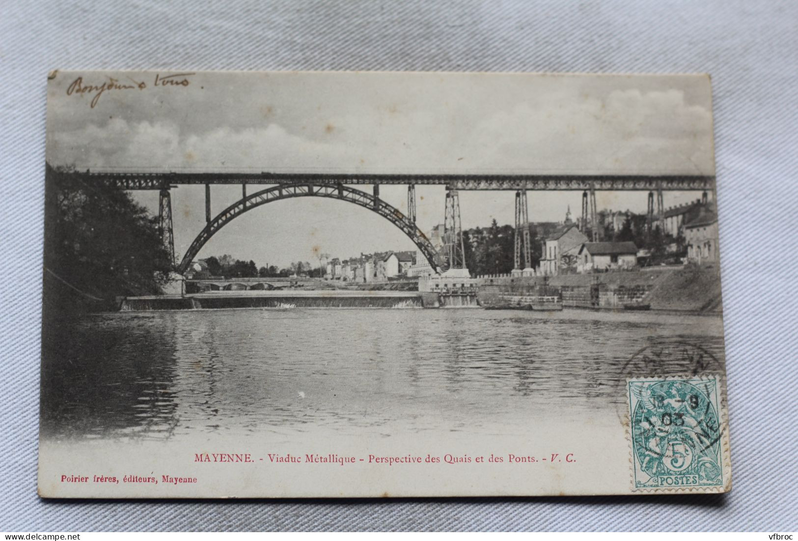 Cpa 1903, Mayenne Viaduc Métallique, Perspective Des Quais Et Des Ponts, Mayenne 53 - Mayenne