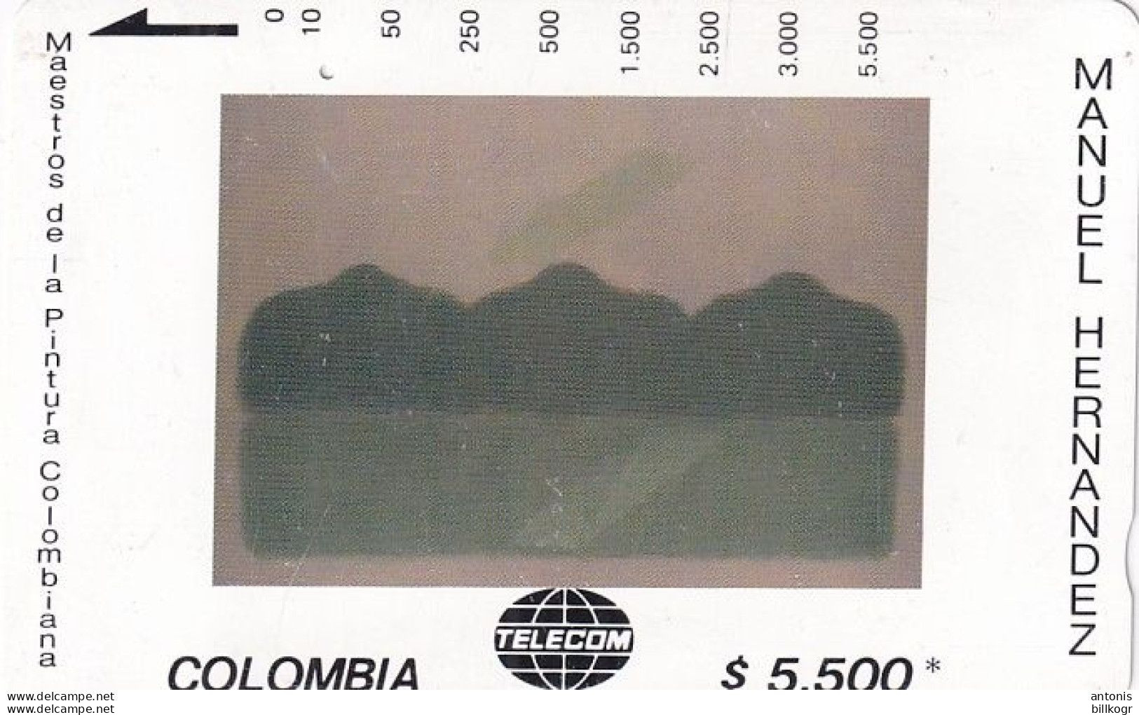 COLOMBIA(Tamura) - Horizontal Sostenido, Painting/Manuel Hernandez, Tirage 19000, Used - Kolumbien