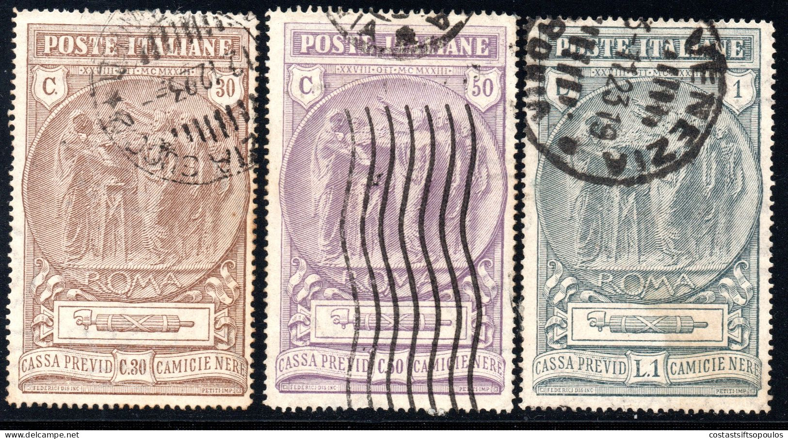 2814. ITALY.1923 # B17-B19,FASCIST OATH,SCARCE - Oblitérés