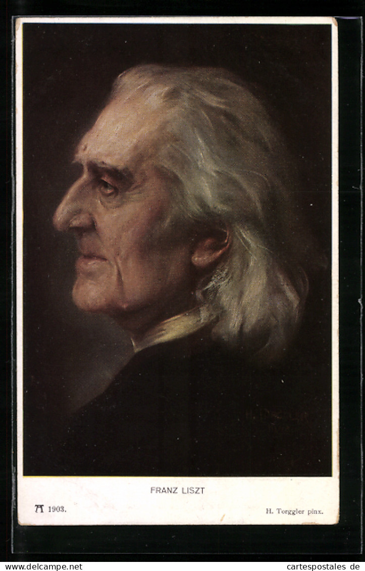 AK Franz Liszt, Portrait Von Der Seite  - Artisti