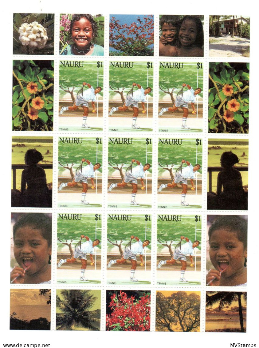 Nauru 1984 Sheet (Michel 297 KLB) Tennis Player/Sports Stamps Nice MNH - Nauru
