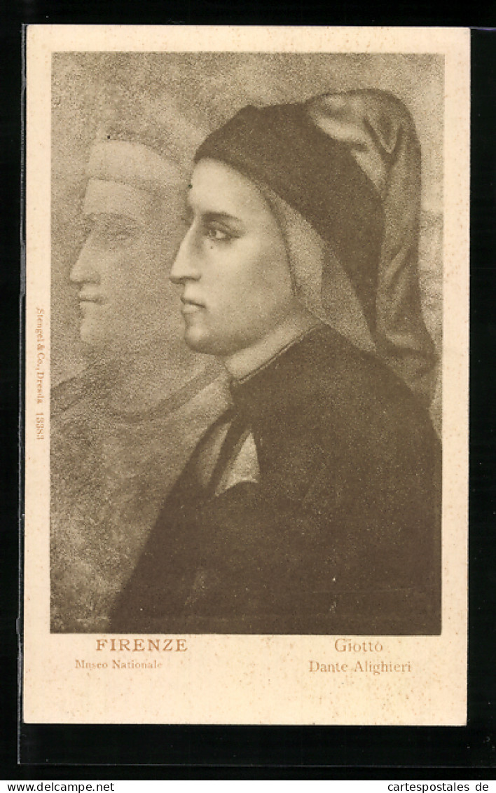 Künstler-AK Dichter Dante, Portrait Von Giotto  - Schriftsteller