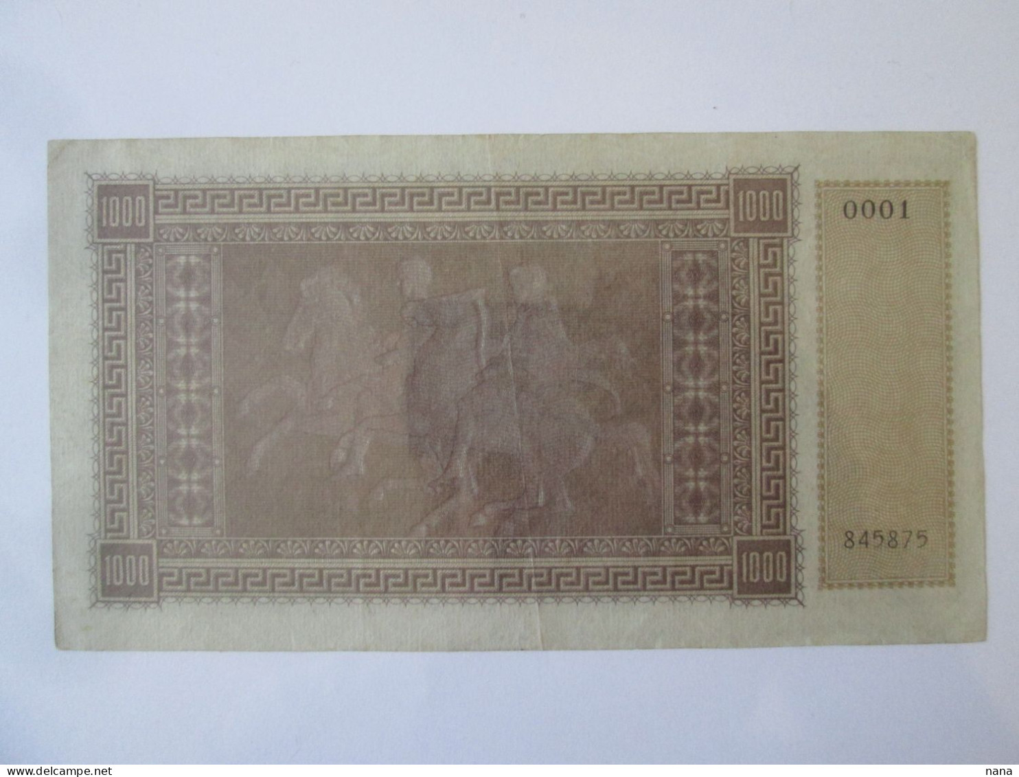 Rare! Ionian Islands/Greece(Corfu-Kefalonia) 1000 Drachmai 1941 Italian Occupation WWII,see Pictures - Grèce