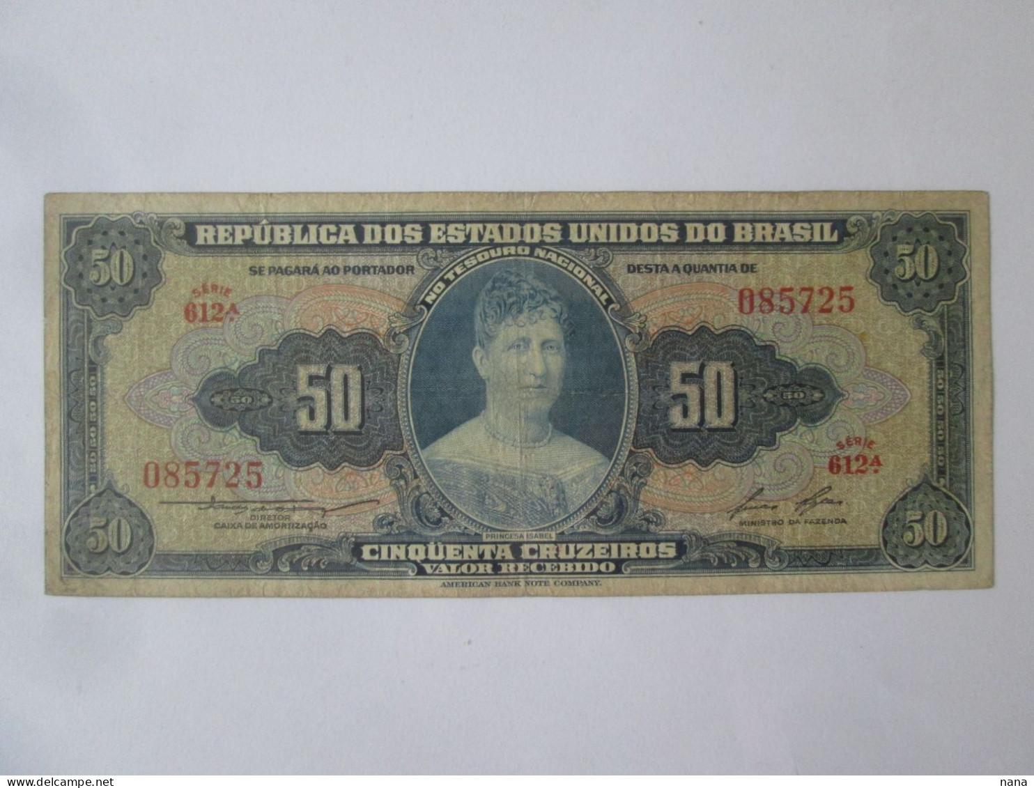 Rare! Brazil 50 Cruzeiros 1956 Banknote,see Pictures - Brasilien