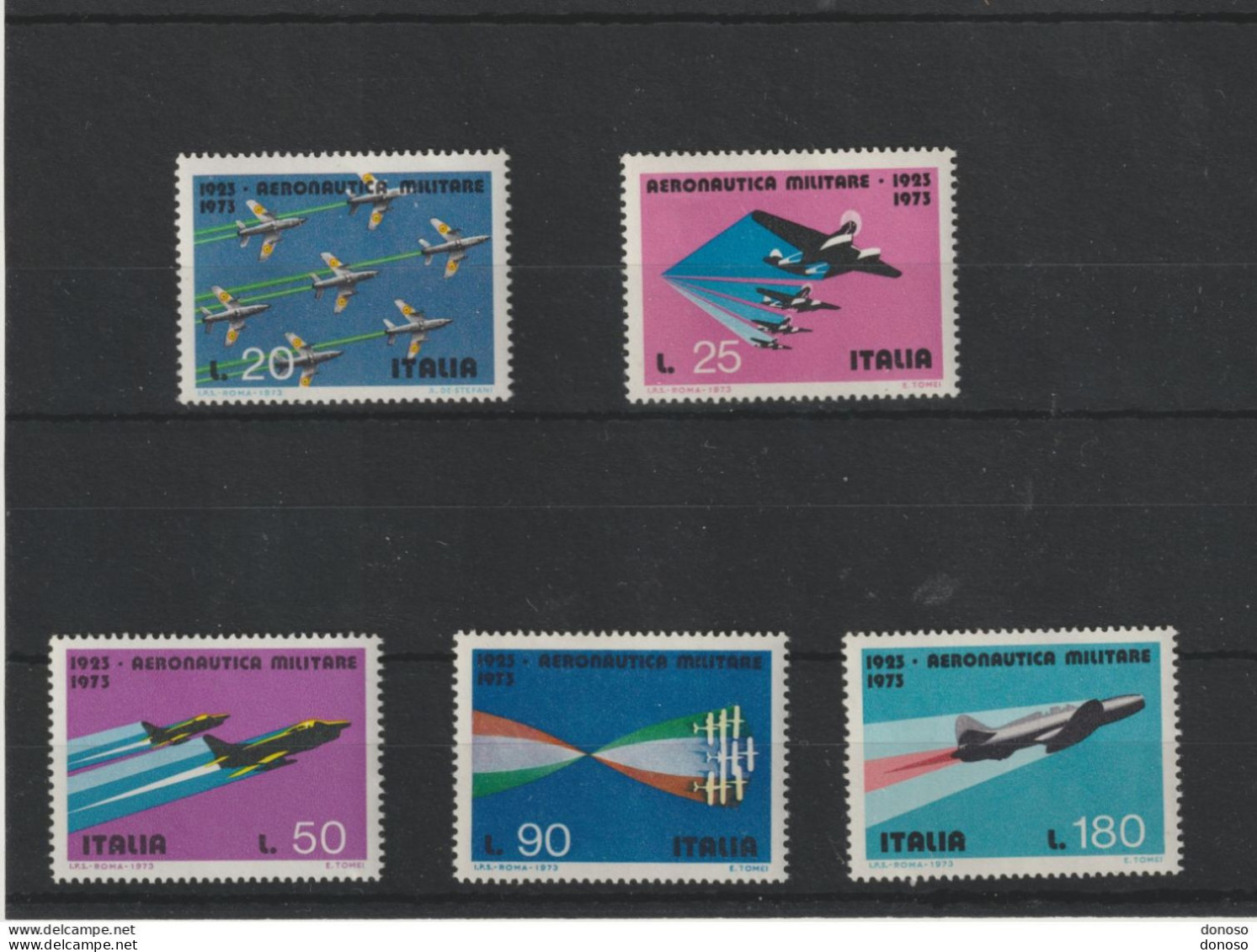 ITALIE 1973 Avions De Combat, Force Aériennes Yvert 1127-1131, Michel 1394-1398 NEUF** MNH - 1971-80: Nieuw/plakker