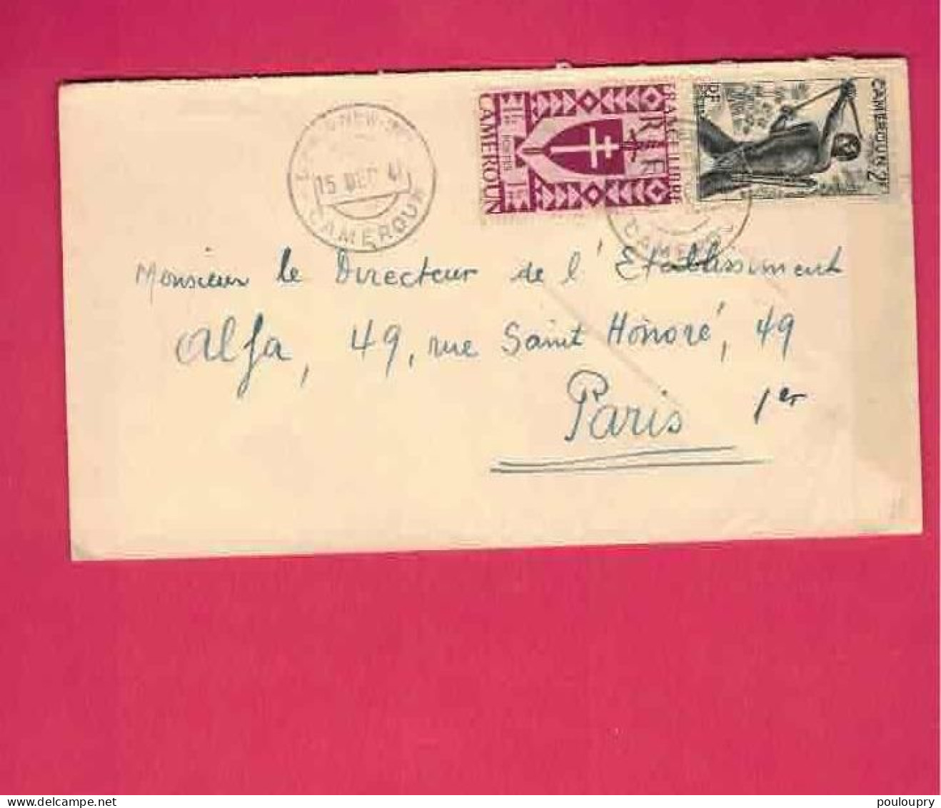 Lettre Pour La France - YT N° 255 Et 285 - Rare Cachet Avec Pont Central De Douala New-Bell - Brieven En Documenten