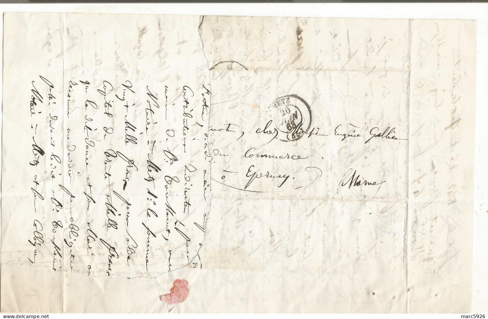 N°1717 ANCIENNE LETTRE DE TOUSSAINT A EUGENIE GALLICE DATE 1863 - Historische Dokumente