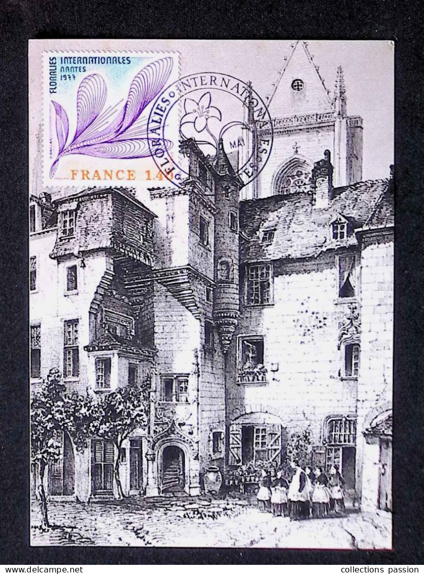 CL, Carte Maximum, 44 Nantes, 1977, Floralies Internationales, La Psalette - 1970-1979