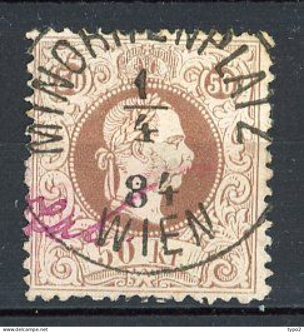 AUTRICHE - 1867 Yv. N°39 Dentelé 12 (o) 50k Brun Impression Grossière Cote 120 Euro  BE R 2 Scans - Gebraucht