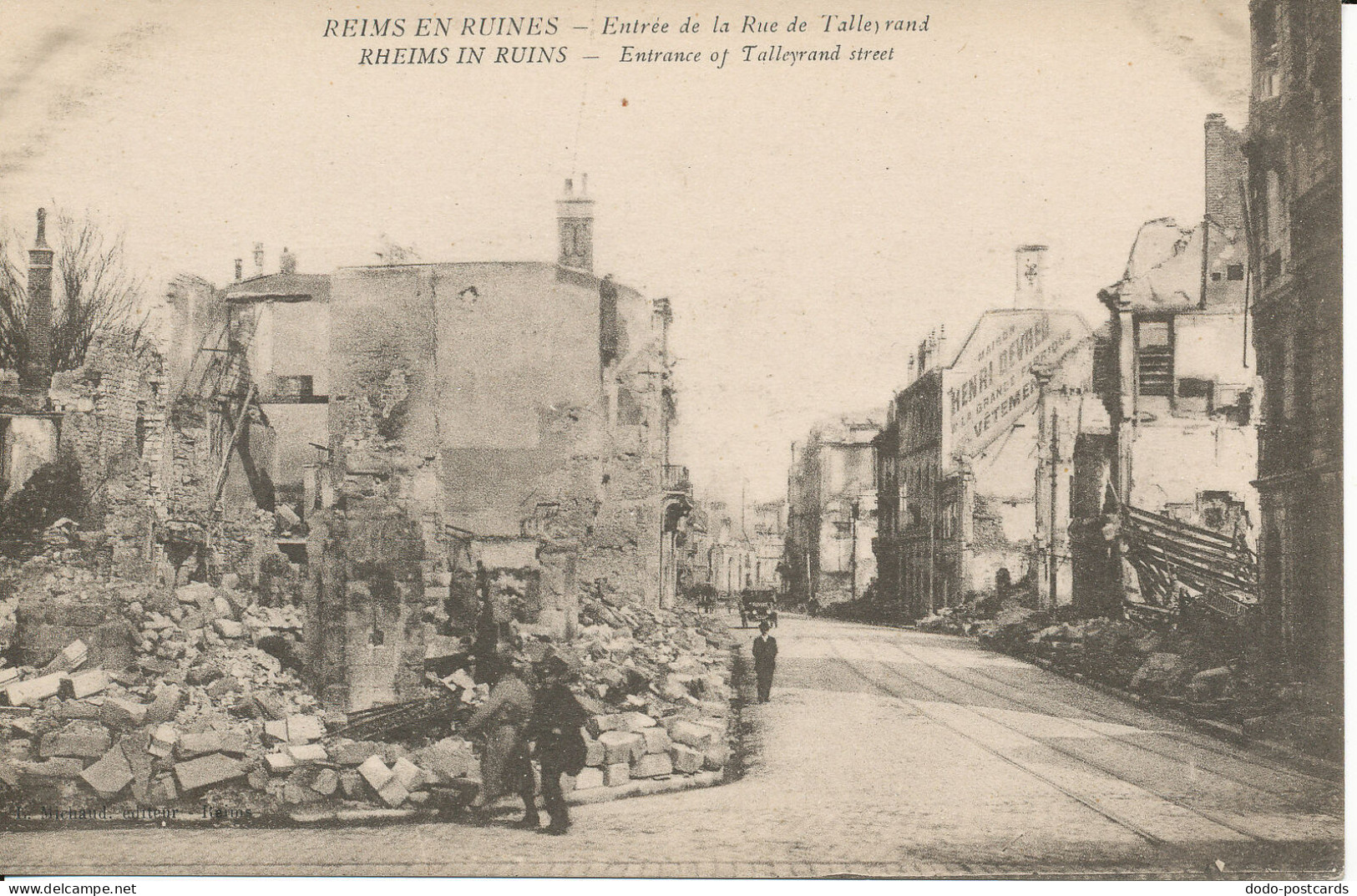 PC37773 Rheims In Ruins. Entrance Of Talleyrand Street. J. Bienaime - Monde