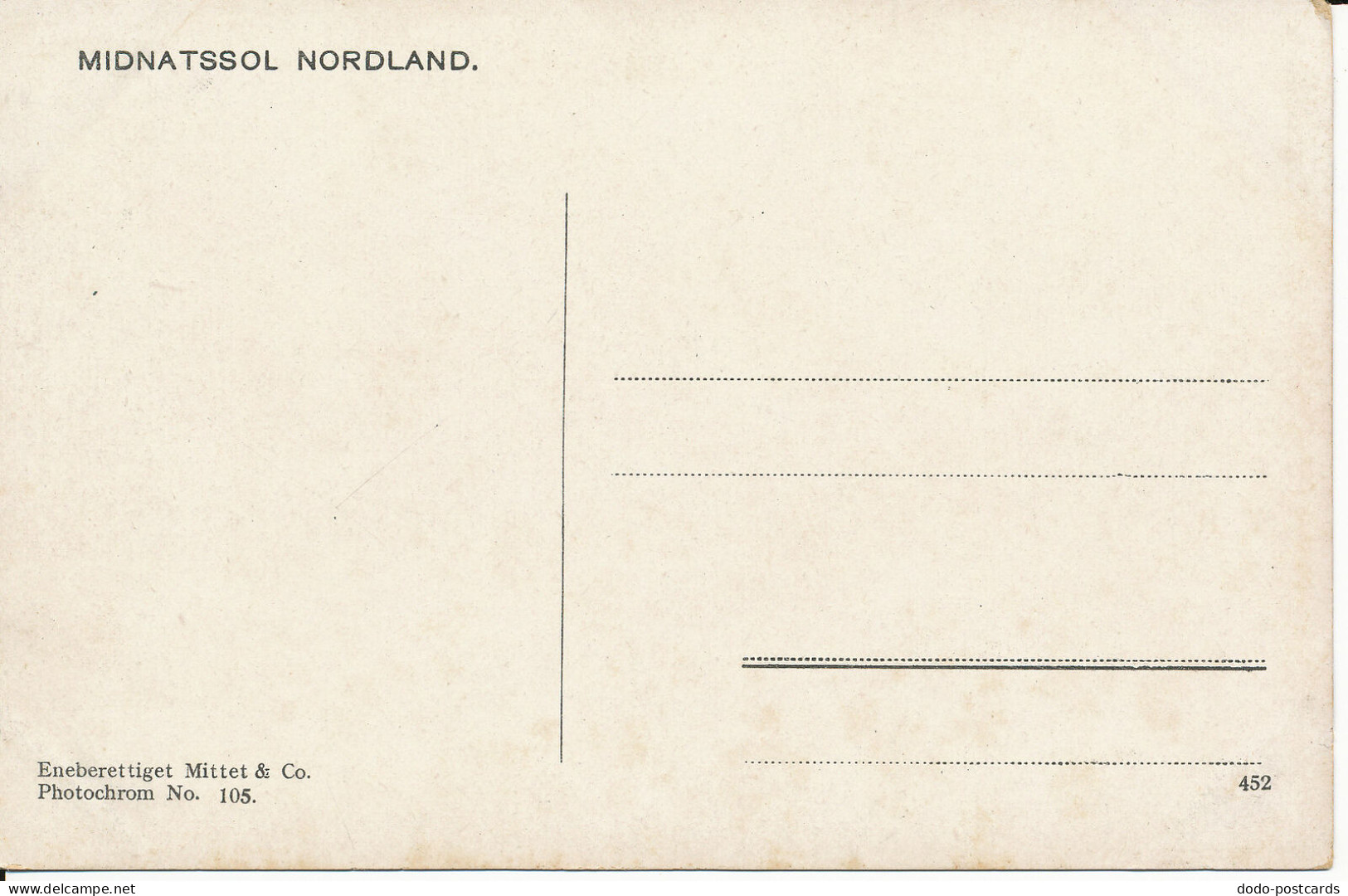 PC36736 Midnatssol Nordland. Mittet And Co. No 105 - Monde