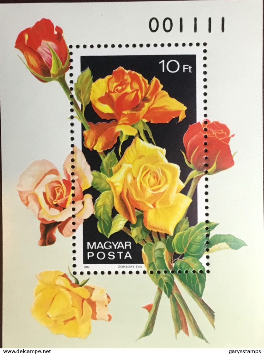 Hungary 1982 Roses Flowers Minisheet MNH - Rozen