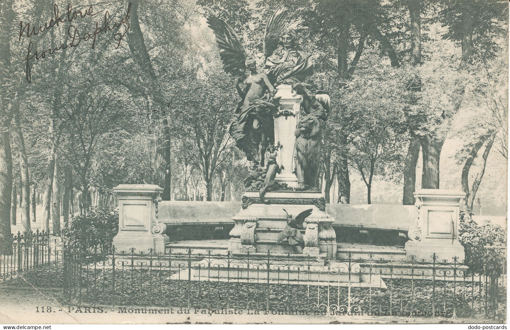 PC36801 Paris. Monument Du Fabuliste La Fontaine Au Jardin Di Luxembourg. 1904. - Monde