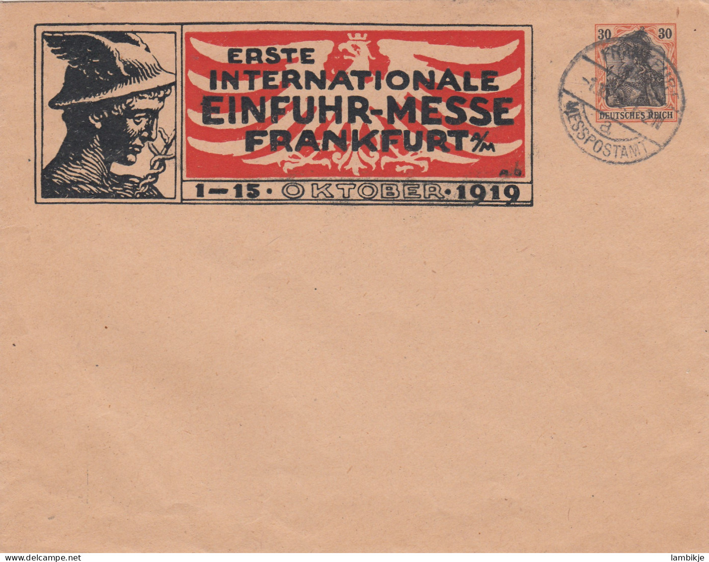 Deutsches Reich Jubilaumscouvert Frankfurter Messe 1919 - Brieven En Documenten
