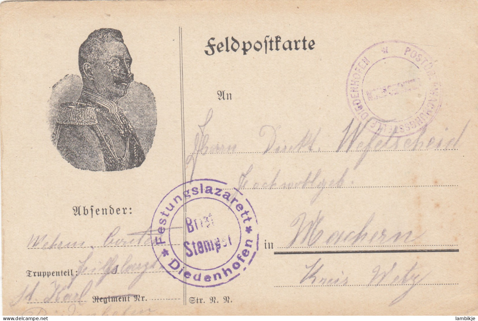 Deutsches Reich Feldpostkarte 1917 - Brieven En Documenten