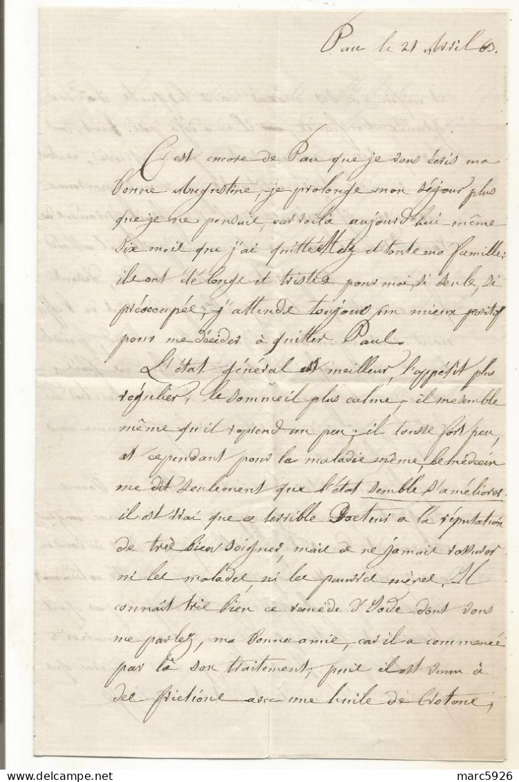 N°1718 ANCIENNE LETTRE DE LUCILE DATE 1863 - Documentos Históricos