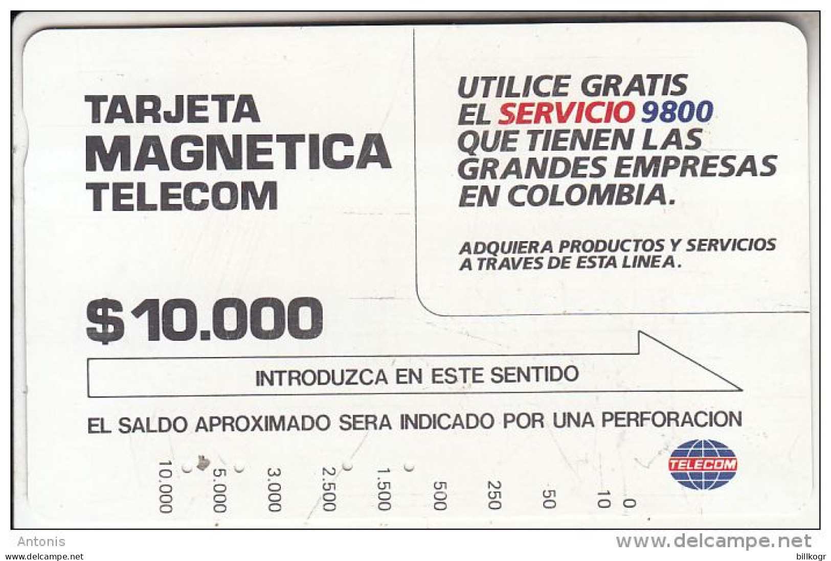 COLOMBIA(Tamura) - Service 9800($10000), Used - Colombie