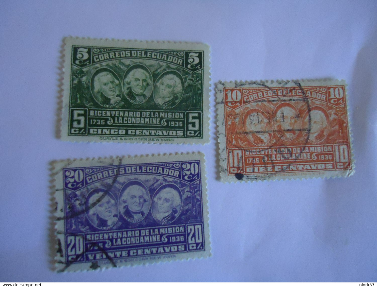 ECUADOR  USED   STAMPS  FAMOUS PEOPLES 3  1936 - Equateur