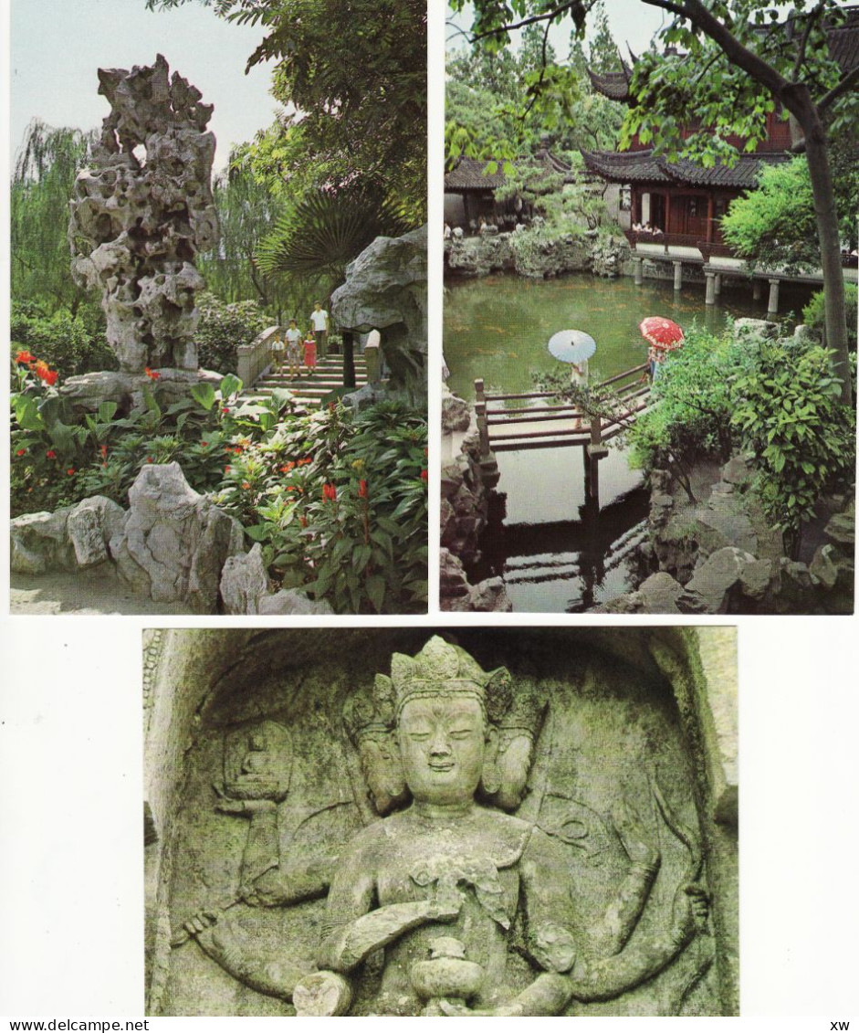 ASIE - CHINE - LOT DE 82 CPSM GRAND FORMAT ET CPM + UN DEPLIANT DE 4 VOLETS SUR LE TEMPLE SUHANG LIN - E 1964 à 87