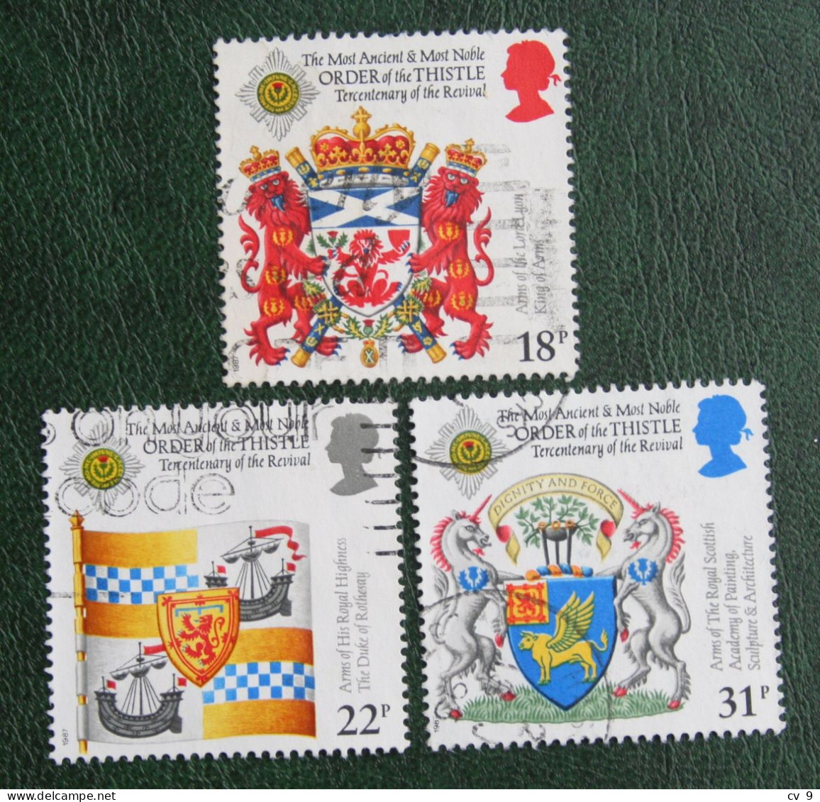 ORDER OF THE THISTLE ANNIVERSARY (Mi 1113-1115) 1987 Used Gebruikt Oblitere ENGLAND GRANDE-BRETAGNE GB GREAT BRITAIN - Gebraucht