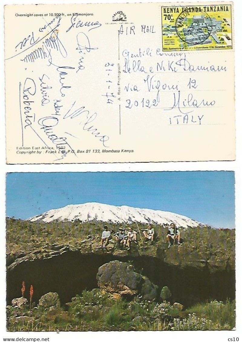 Mountaineering Kilimanjaro Expedition 1975 Base Camp Pcard Moshi Tanzania 15sep1975 X Italy + 1974 Expedition - Climbing