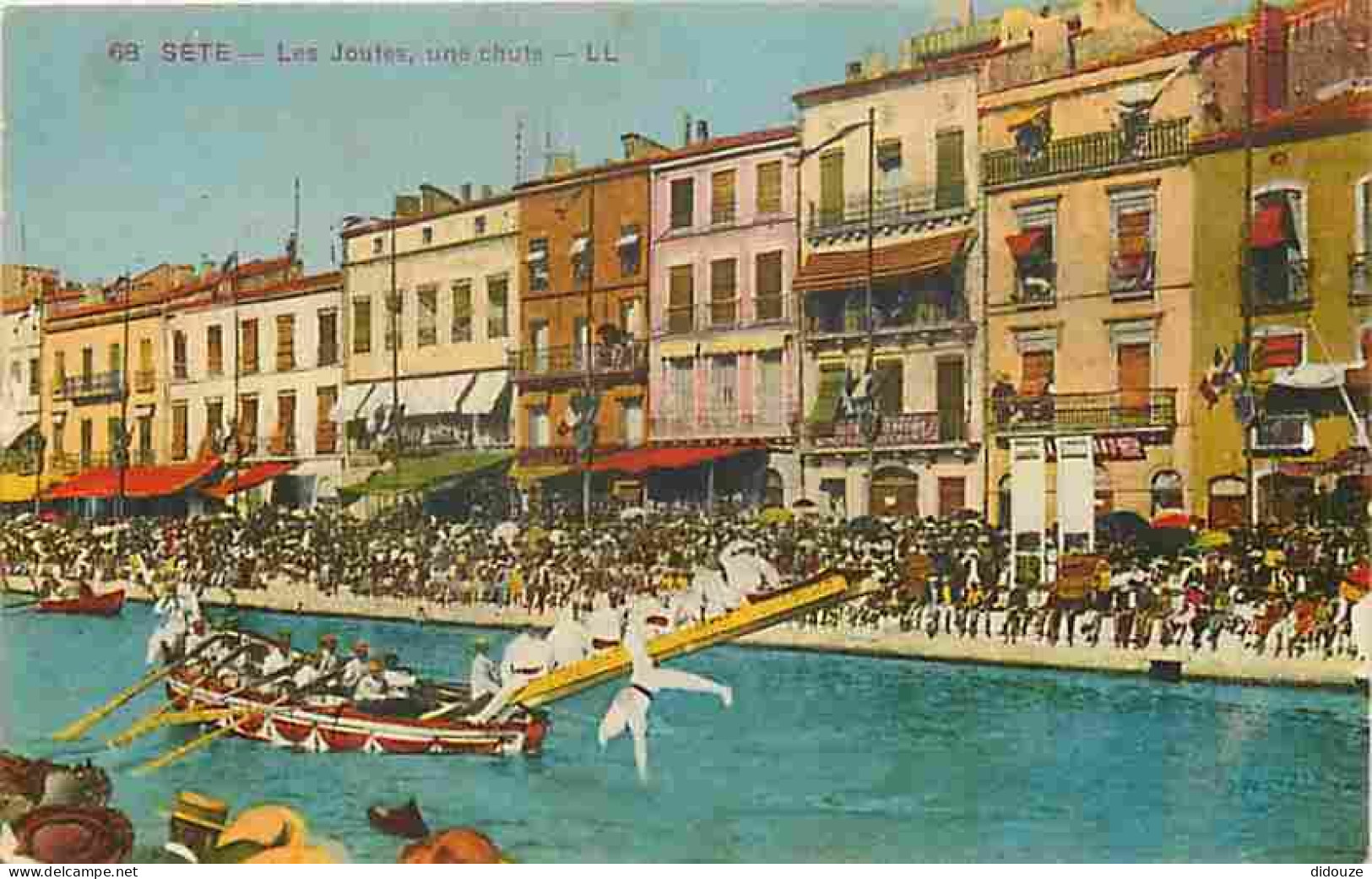 34 - Sète - Les Joutes - Une Chute - Animée - Colorisée - CPA - Voir Scans Recto-Verso - Sete (Cette)