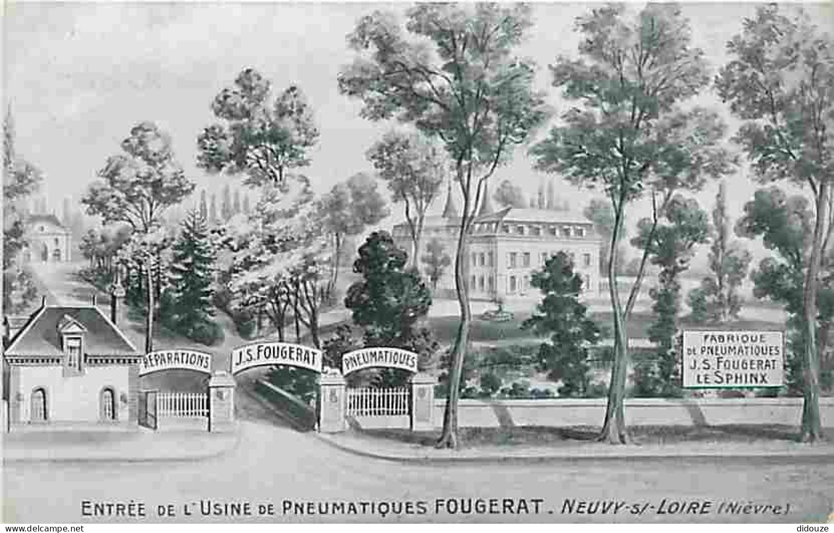 58 - Neuvy Sur Loire - Entrée De L'Usine De Pneumatiques Fougerat - CPA - Voir Scans Recto-Verso - Autres & Non Classés