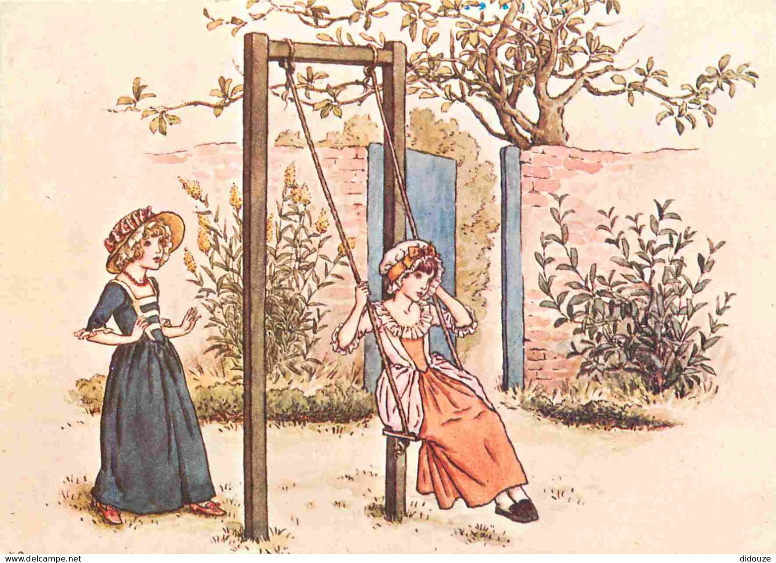 Enfants - Illustration - Dessin - Kate Greenaway - The Swing - CPM - Carte Neuve - Voir Scans Recto-Verso - Dessins D'enfants