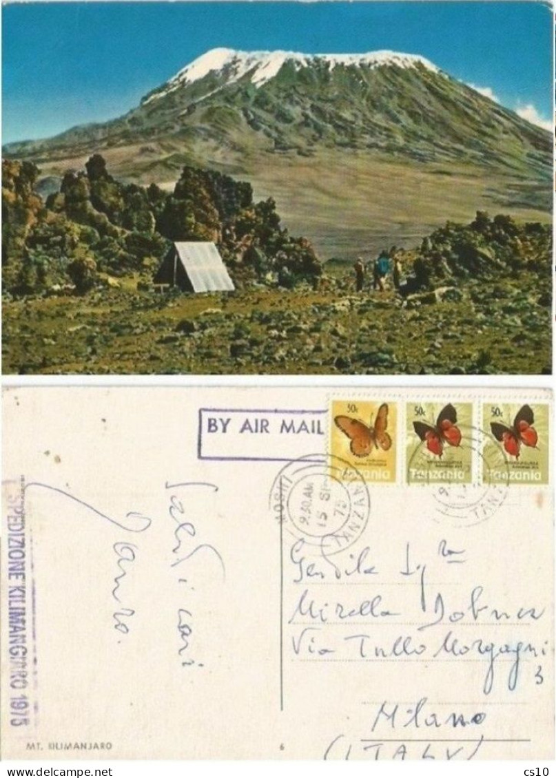 Mountaineering Kilimanjaro Expedition 1975 Base Camp Pcard Moshi Tanzania 15sep1975 X Italy + 1974 Expedition - Hiver