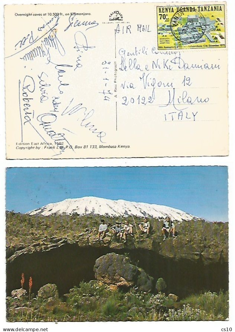 Mountaineering Kilimanjaro Expedition 1975 Base Camp Pcard Moshi Tanzania 15sep1975 X Italy + 1974 Expedition - Hiver