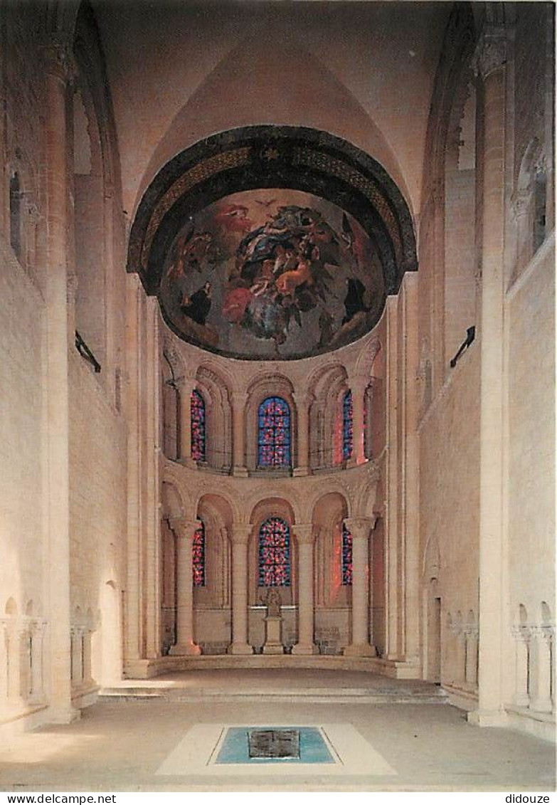 14 - Caen - Abbaye Aux Dames - Intérieur De L'Eglise De La Trinité - Le Chœur Du XIe Siècle, Fresque Du Début Du XVIIIe  - Caen
