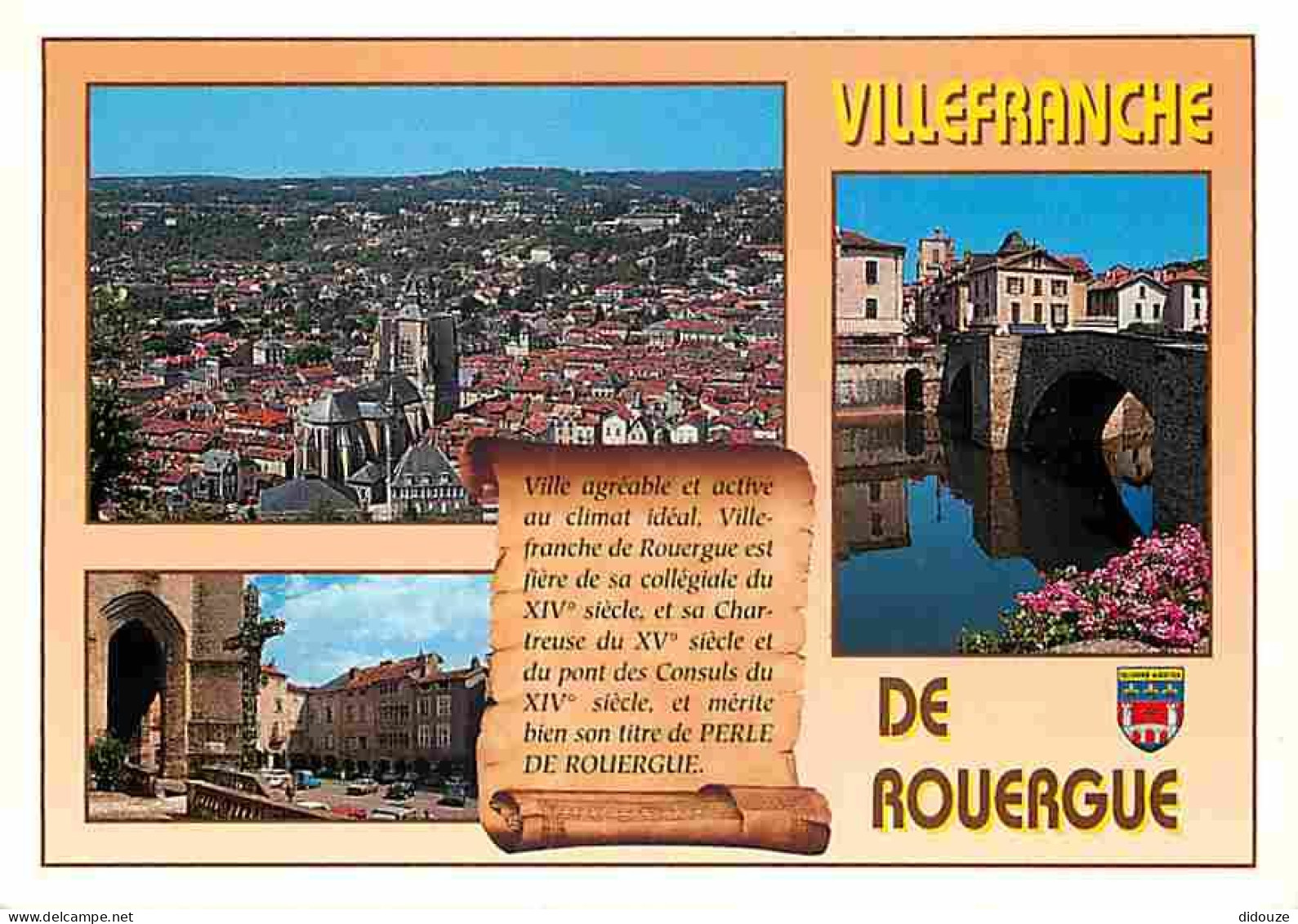 12 - Villefranche De Rouergue - Multivues - Blasons - Flamme Postale - CPM - Voir Scans Recto-Verso - Villefranche De Rouergue