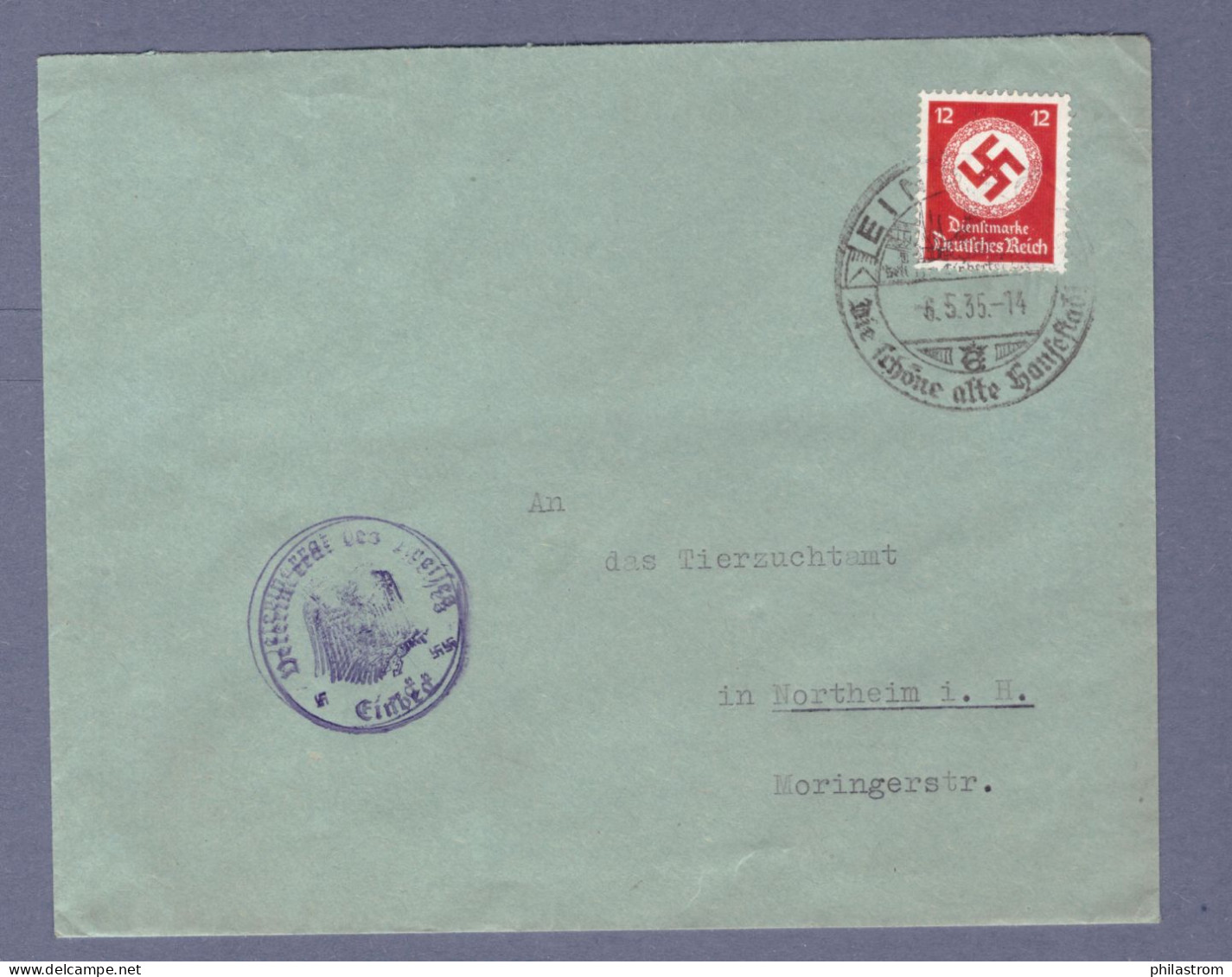 DR Dienst Brief - SST - Einbeck? 6.5.35  (CG13110-182) - Dienstzegels