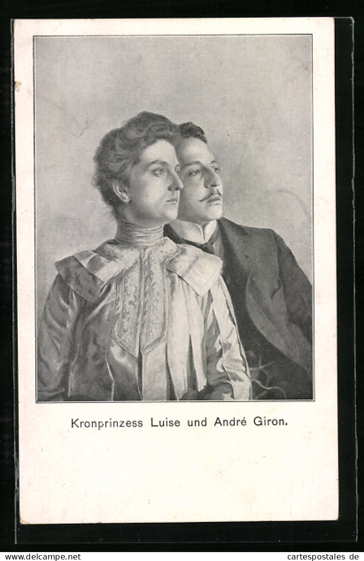 AK Prinzessin Luise Von Sachsen Mit Ihrem Geliebten André Giron  - Königshäuser