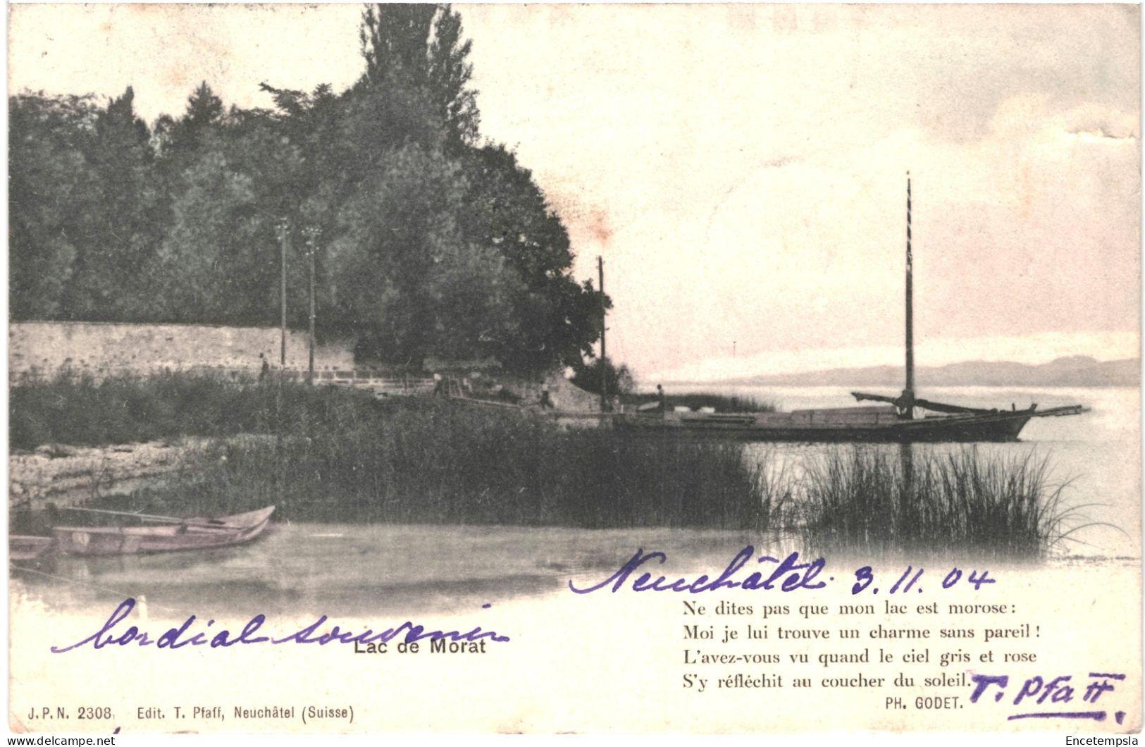 CPA Carte Postale  Suisse Lac Morat 1904  VM79095 - Morat