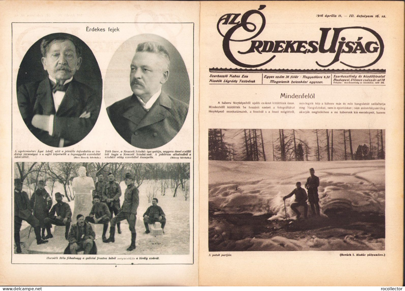 Az Érdekes Ujság 16/1916 Z459N - Géographie & Histoire