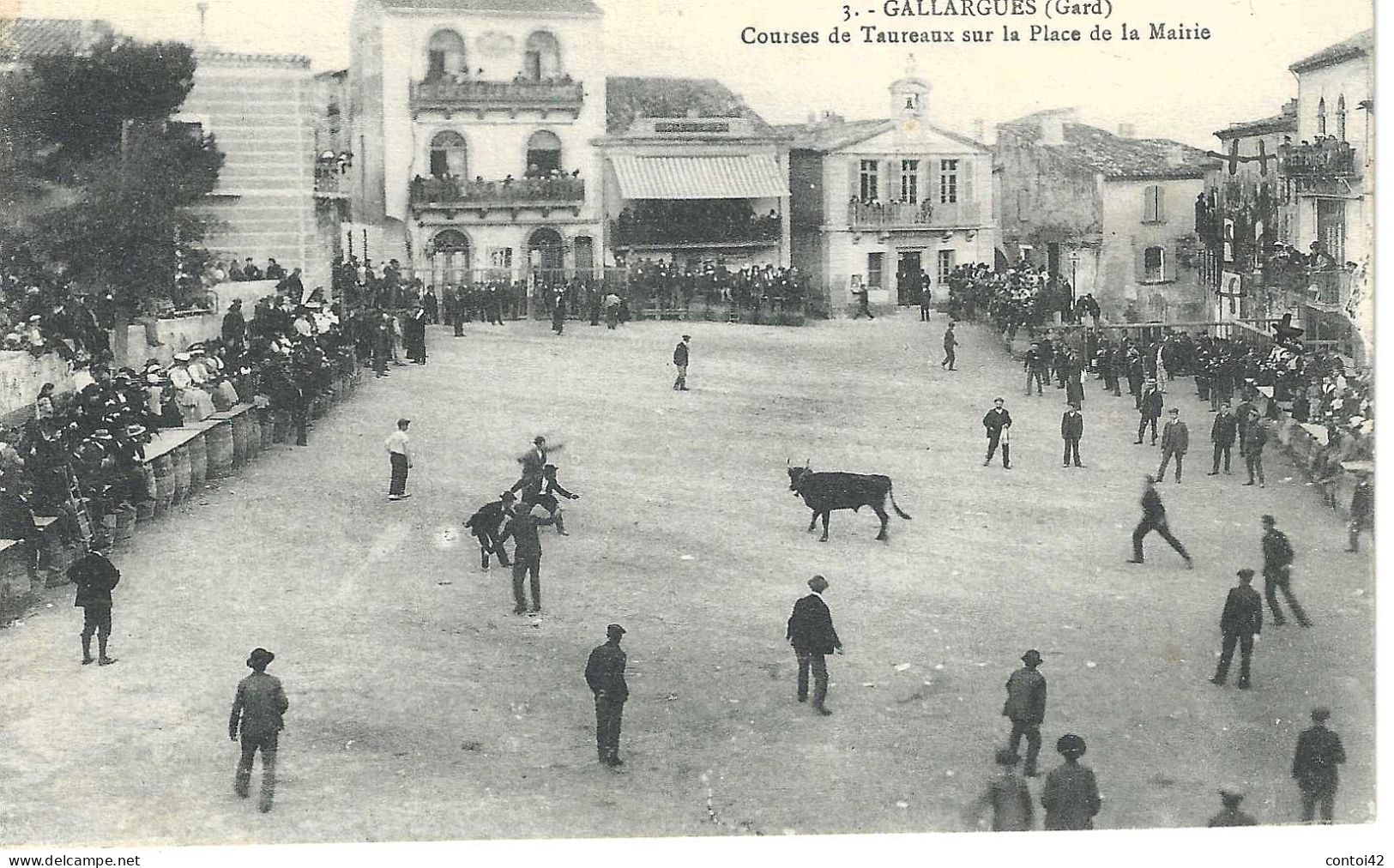 30 GALLARGUES N°3 COURSES DE TAUREAUX PLACE DE LA MAIRIE GARD - Gallargues-le-Montueux