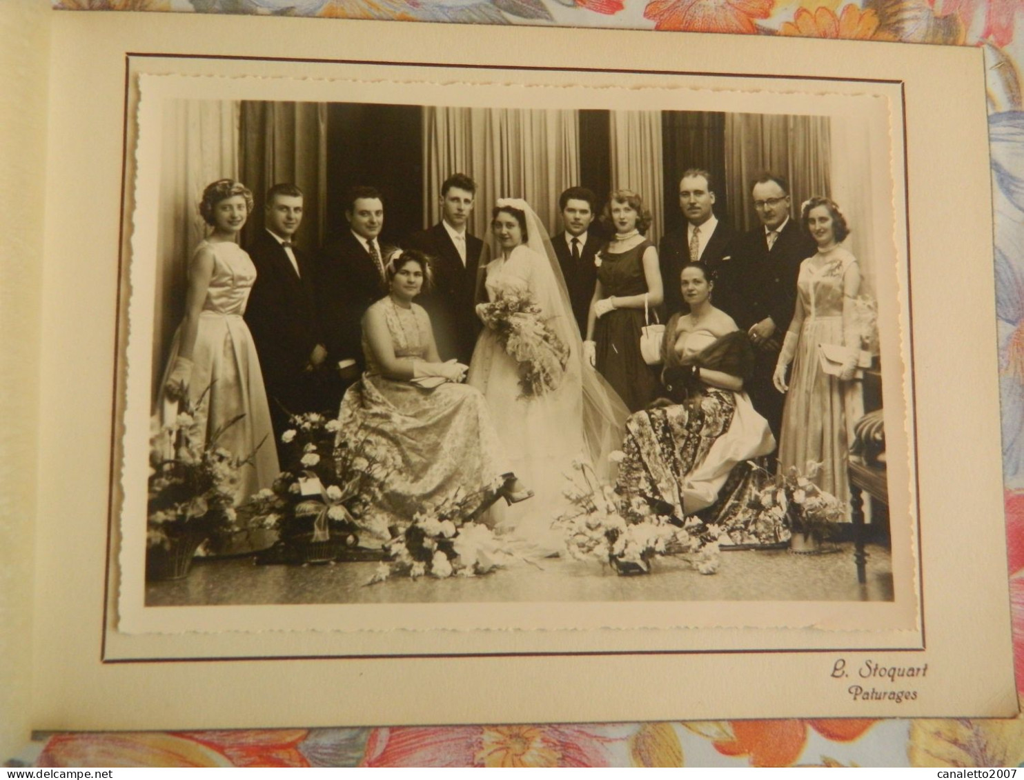 PATURAGES:TRES BELLE PHOTO 12X16 D'UN MARIAGE AVEC TOUTE LA SUITE FAITE CHEZ G.STOQUART GRAND PLACE - Other & Unclassified