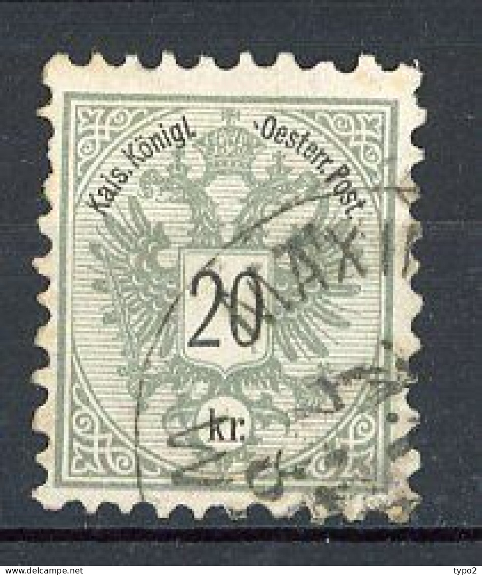 AUTRICHE - 1883 Yv. N° 44 (o) 20k Gris Cote 5 Euro  BE  2 Scans - Used Stamps