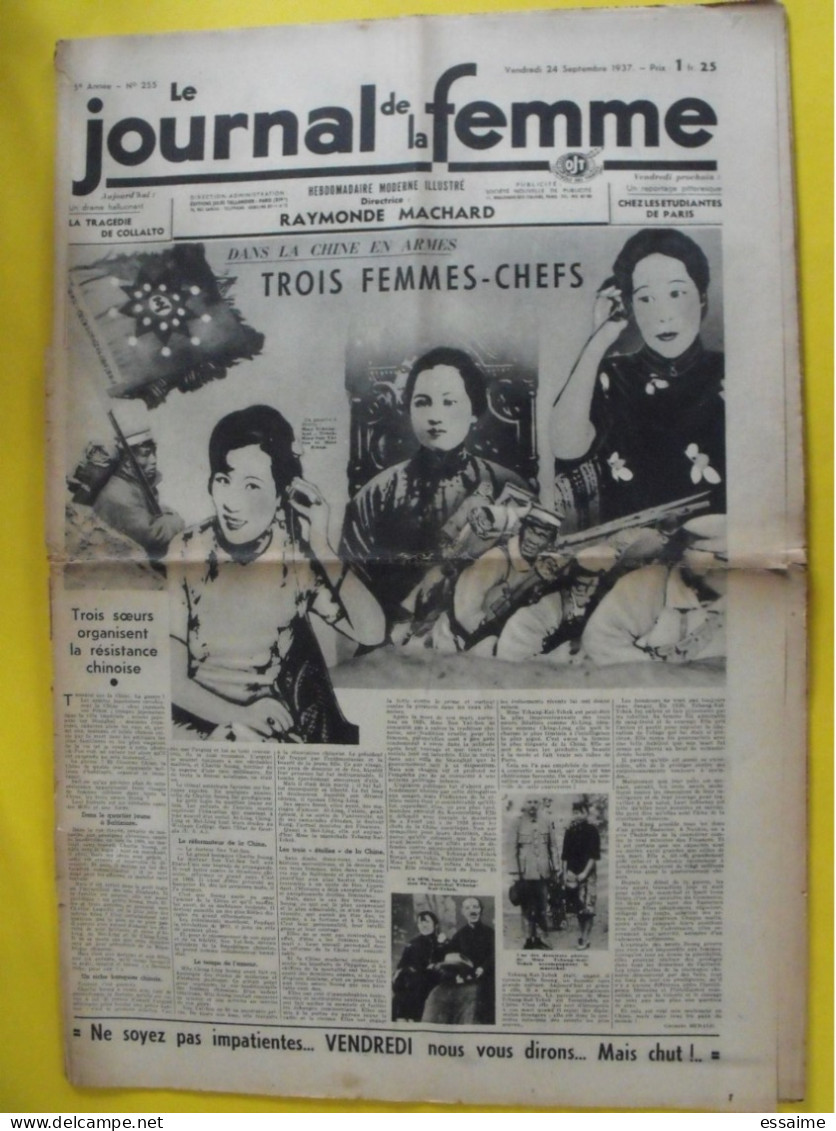 6 N° De Le Journal De La Femme De 1937. Revue Féminine. Egypte Collalto Chine En Armes Kung Terrorisme - 1900 - 1949