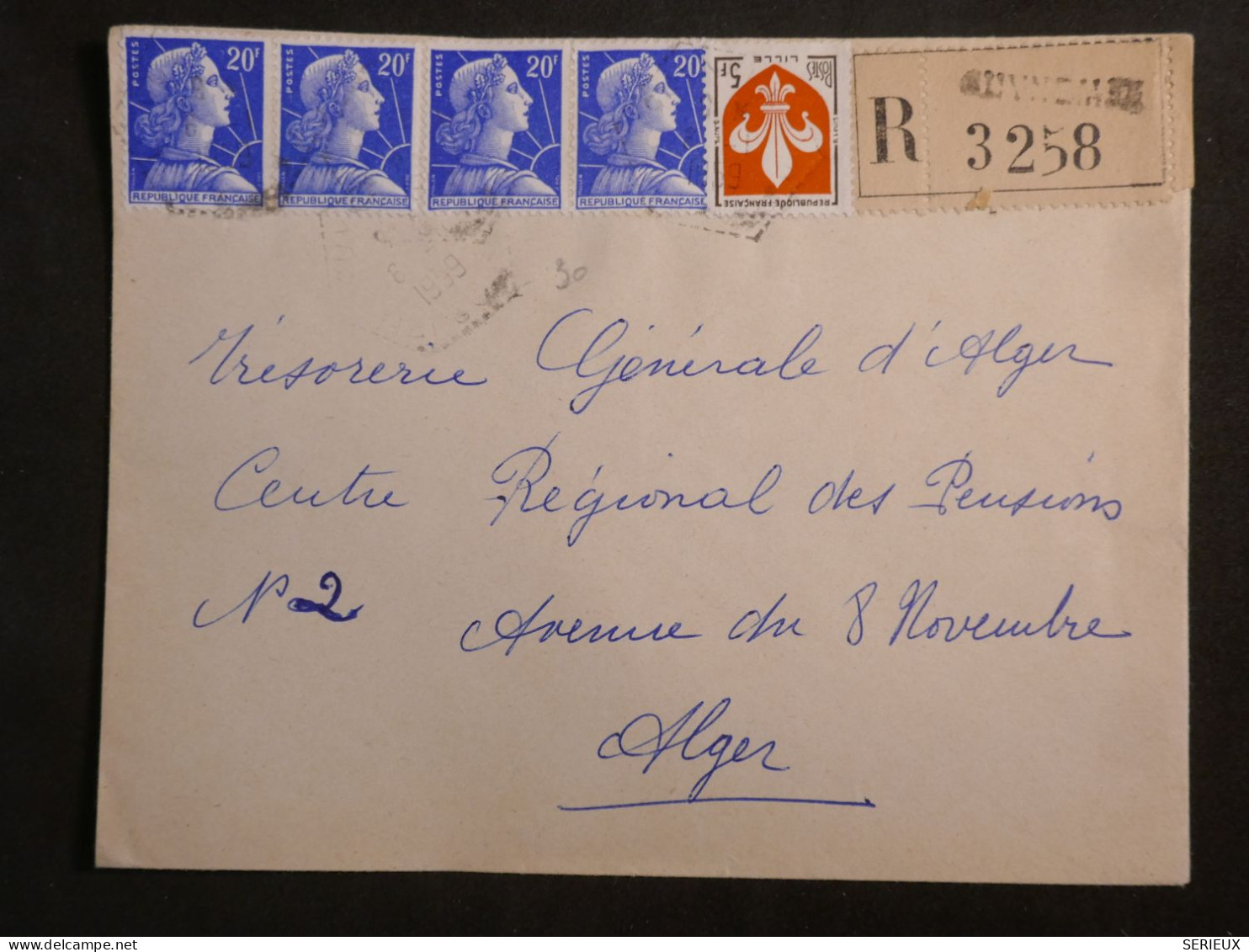 DL0  ALGERIE BELLE LETTRE RECO 1941  TIZI OUZOU A ALGER  +AFF.  INTERESSANT+ + - Covers & Documents