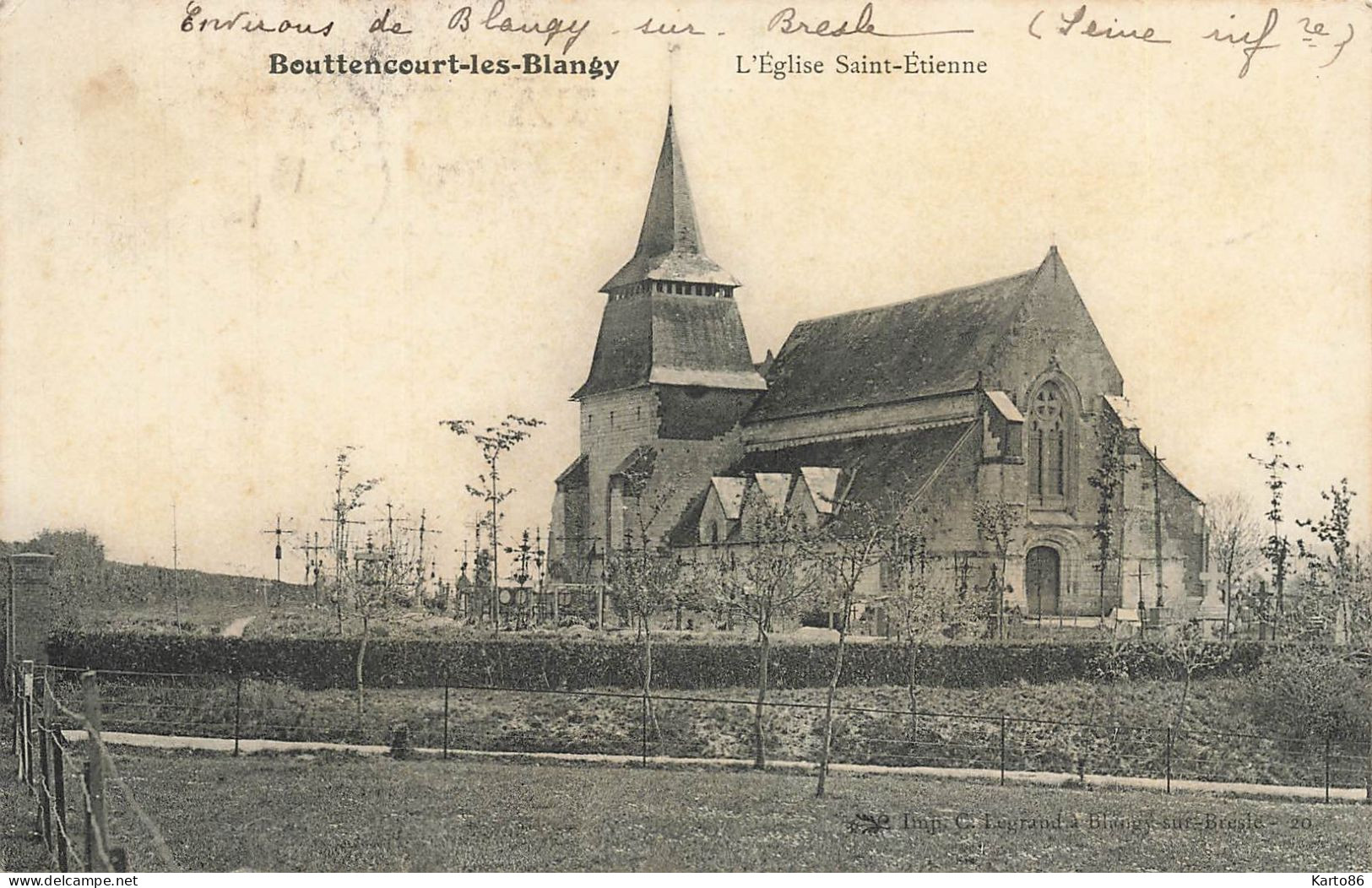 Bouttencourt Les Blangy * Vue Sur L'église St étienne - Altri & Non Classificati