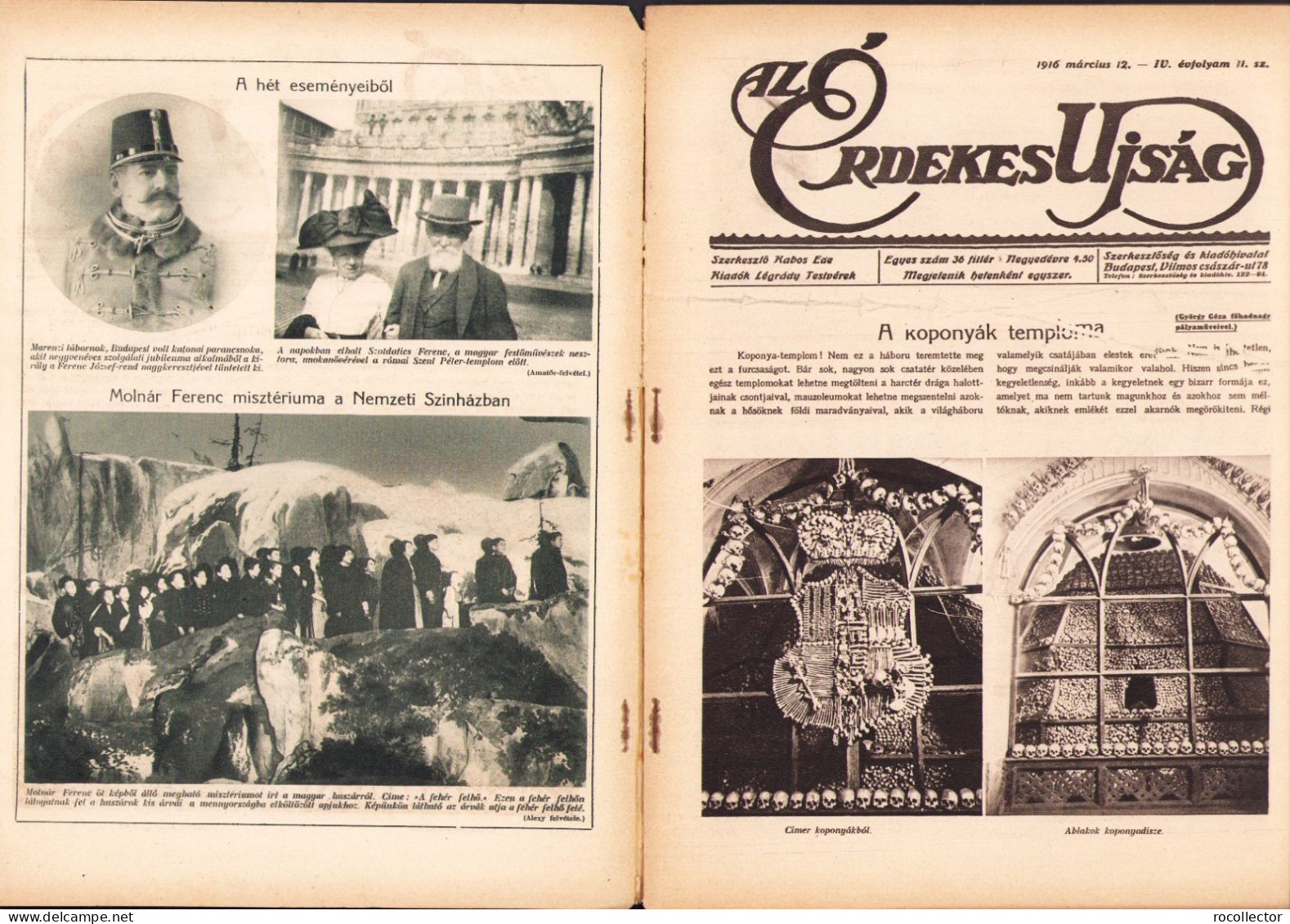 Az Érdekes Ujság 11/1916 Z454N - Geografía & Historia