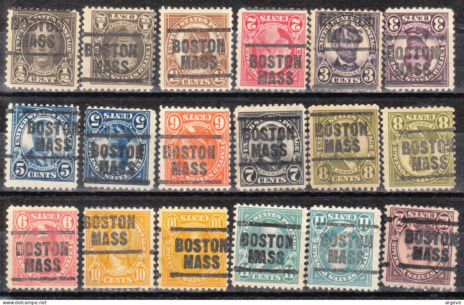 USA Precancel Vorausentwertungen Preo Locals Massachusetts, Boston 203, 30 Diff. Perf. 11x11 - Vorausentwertungen