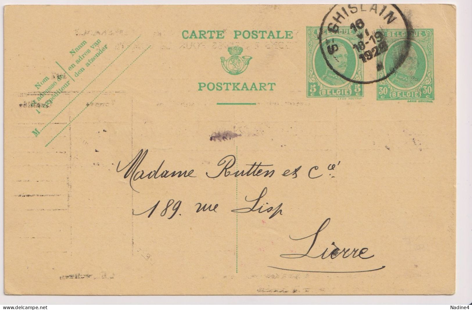 Briefkaart Carte Postale - Charbonnages Du Hainaut à Lierre - 1928 Stempel St Ghislain - Cartes Postales 1909-1934