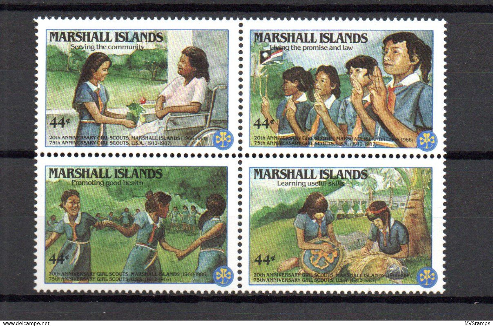 Marshall Inseln 1986 Satz 101/04 Boyscout/Pfadfinder/Scouting Postfrisch/MNH - Islas Marshall