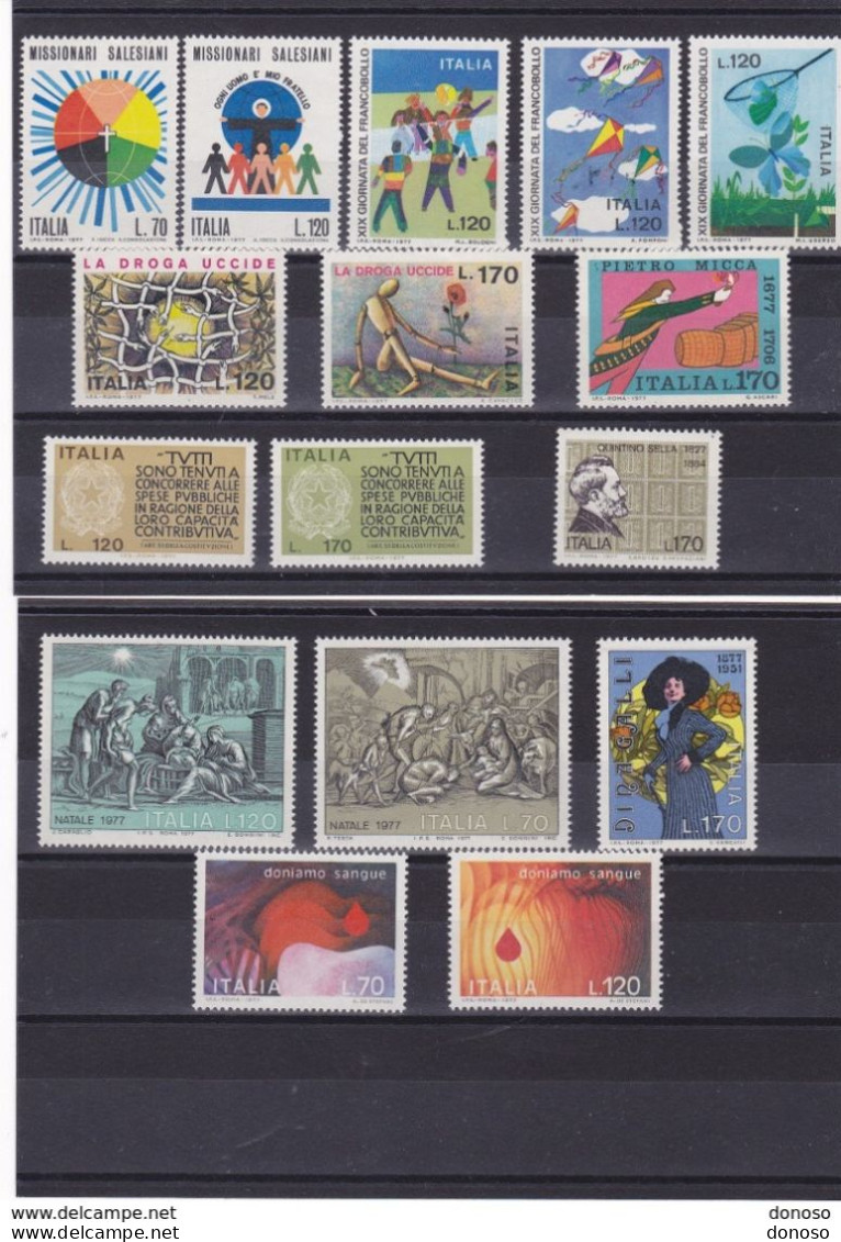 ITALIE 1977 Yvert 1292-1298 + 1318-1323 + 1327-1329 NEUF** MNH Cote : 6,20 Euros - 1971-80:  Nuovi