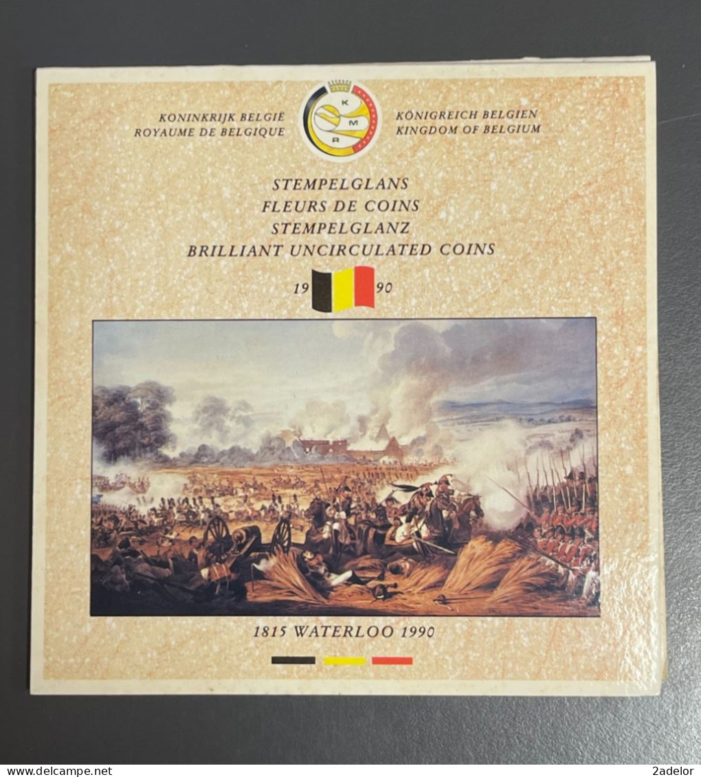 Beau Coffret Du Royaume De Belgique, Fleurs De Coins 1990 Commémoratif Waterloo - Colecciones